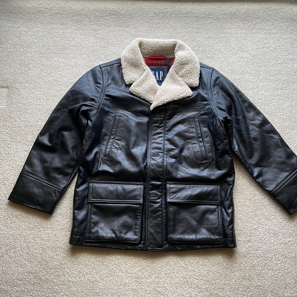 Gap Boy’s Black leather jacket.